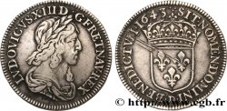 LOUIS XIII Quart d écu d argent, 3e type, 2e poinçon de Warin 1643 Lyon