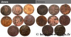 LOUIS XIV THE SUN KING Lot de huit liards n.d. Ateliers divers