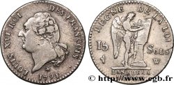 LOUIS XVI 15 sols dit au génie , type FRANÇOIS 1791 Lille