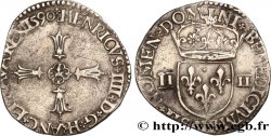 HENRY IV Quart d écu, croix feuillue de face 1590 La Rochelle