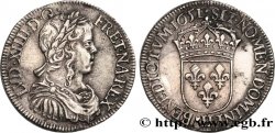 LOUIS XIV THE SUN KING Demi-écu à la mèche longue 1651 La Rochelle
