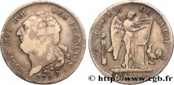 LOUIS XVI Écu dit au génie , type FRANÇOIS 1792 Paris
