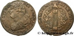 LOUIS XVI 2 sols dit au faisceau , type FRANÇOIS 1792 Clermont-Ferrand