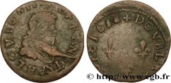 LOUIS XIII LE JUSTE Double tournois, 11e type de La Rochelle 1638 La Rochelle