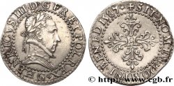 HENRI III Demi-franc au col plat 1587 Poitiers