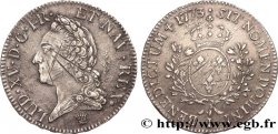 LOUIS XV DIT LE BIEN AIMÉ Écu aux branches d’olivier, buste lauré 1773 Limoges