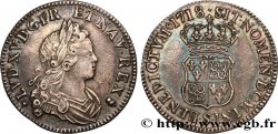 LOUIS XV THE WELL-BELOVED Quart d écu dit de France-Navarre 1718 Reims