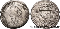 HENRI III. MONNAYAGE AU NOM DE CHARLES IX Demi-teston, 2e type 1564 (MDLXIIII) La Rochelle