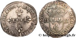 CHARLES X, CARDINAL DE BOURBON Quart d écu, croix de face 1594 Dinan