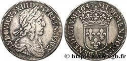LOUIS XIII Demi-écu, 3e type, 2e poinçon de Warin 1643 Paris, Monnaie du Louvre