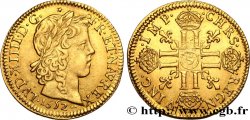 LOUIS XIV  THE SUN KING  Louis d’or aux huit L, portrait à la mèche longue 1652 Troyes AU/AU