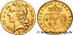 LOUIS XV DIT LE BIEN AIMÉ Demi-louis d’or aux écus ovales, tête ceinte d’un bandeau 1743 Lille