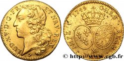 LOUIS XV THE BELOVED Double louis d’or aux écus ovales, tête ceinte d’un bandeau 1745 Amiens