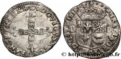 LOUIS XIII Quart d écu de Béarn 1616 Morlaàs