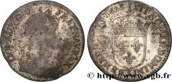 LOUIS XIV LE GRAND OU LE ROI SOLEIL Douzième d écu à la mèche longue 1653 Amiens