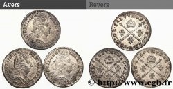 LOUIS XIV THE SUN KING Dix sols aux insignes, lot de 3 ex. n.d. Paris