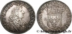 LOUIS XIV  THE SUN KING  Écu, portrait à la cravate courte 1676 Paris XF