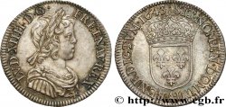 LOUIS XIV  THE SUN KING  Quart d écu, portrait à la mèche courte 1643 Paris, Monnaie du Louvre AU/MS