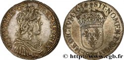 LOUIS XIV LE GRAND OU LE ROI SOLEIL Demi-écu, portrait à la mèche longue 1654 Nantes