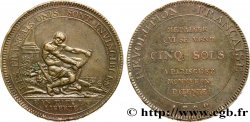REVOLUTION COINAGE / CONFIANCE (MONNAIES DE…) Monneron de 5 sols à l Hercule 1792 