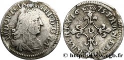 LOUIS XIV LE GRAND OU LE ROI SOLEIL Quatre sols à la croix formée de lis 1675 Vimy-en-Lyonnais (actuellement Neuville-sur-Saône)