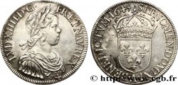 LOUIS XIV LE GRAND OU LE ROI SOLEIL Écu, portrait à la mèche courte 1645 Paris, Monnaie du Louvre TTB+