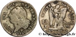 LOUIS XVI 15 sols dit au génie , type FRANÇOIS 1791 Pau
