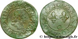 LOUIS XIII LE JUSTE Denier tournois, type 1 de Poitiers 1622 Poitiers