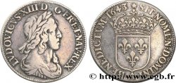 LOUIS XIII Quart d écu d argent, 3e type, 2e poinçon de Warin 1643 Paris, Monnaie de Matignon