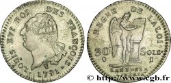 LOUIS XVI 30 sols dit au génie , type FRANÇOIS 1791 Limoges