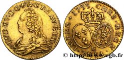 LOUIS XV DIT LE BIEN AIMÉ Louis d or aux écus ovales, buste habillé 1733 Rouen SUP