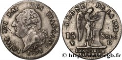 LOUIS XVI 15 sols dit au génie , type FRANCAIS 1791 Lyon