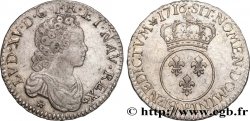 LOUIS XV  THE WELL-BELOVED  Demi-écu dit “vertugadin” 1716 Dijon AU/AU