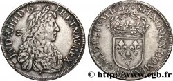 LOUIS XIV LE GRAND OU LE ROI SOLEIL Écu, portrait apollinien 1667 Aix-en-Provence TTB/TTB+