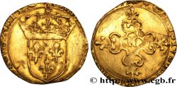 LOUIS XIII LE JUSTE Écu d or au soleil, à la croix anillée fleurdelisée 1637 Montpellier