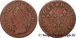 LOUIS XIII LE JUSTE Double tournois, type de Warin 1642