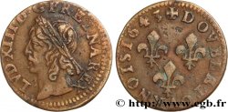 LOUIS XIII LE JUSTE Double tournois, type de Warin 1643
