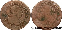 LOUIS XIII LE JUSTE Double tournois au buste vieilli et drapé  1639 Atelier indéterminé