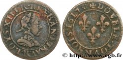 LOUIS XIII Double tournois, buste adolescent, type 1 1617 Saint-André de Villeneuve-lès-Avignon