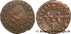 LOUIS XIII Double tournois, type 2 de Poitiers 1621 Poitiers