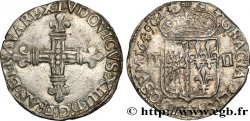 LOUIS XIV LE GRAND OU LE ROI SOLEIL Quart d écu de Navarre, écu parti de Navarre et de France 1649 Saint-Palais TTB+