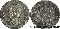 LOUIS XIV THE SUN KING Vingt-quatrième d écu à la mèche courte 1644 Paris, Monnaie du Louvre