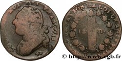 LOUIS XVI 12 deniers dit au faisceau , type FRANÇOIS 1792 Pau