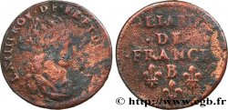 LOUIS XIV LE GRAND OU LE ROI SOLEIL Liard de cuivre, 2e type n.d Acquigny