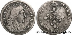 LOUIS XIV LE GRAND OU LE ROI SOLEIL Quatre sols à la croix formée de lis 1675 Paris