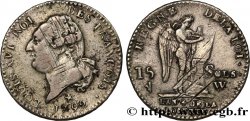 LOUIS XVI (MONARQUE CONSTITUTIONNEL) 15 sols dit au génie , type FRANCOIS 1792 Lille