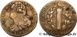 LOUIS XVI (MONARQUE CONSTITUTIONNEL) 2 sols dit au faisceau , type FRANCOIS 1792 Arras