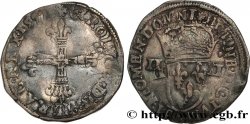 CHARLES X, CARDINAL DE BOURBON Quart d écu, croix de face, légende fautée millésime 157 1597 Nantes