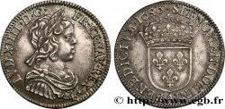 LOUIS XIV THE SUN KING Quart d écu à la mèche courte 1645 Paris, Monnaie du Louvre