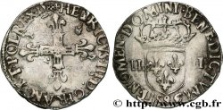 HENRI III Quart d écu, croix de face 1588 Rennes